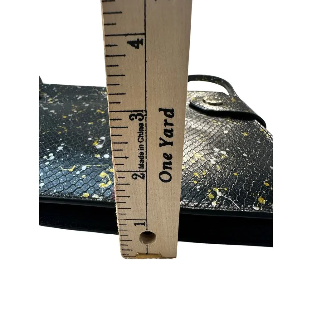 Henri‎ Bendel Divine Splatter Snake Crossbody Women OS Black NWOT Rare Leather